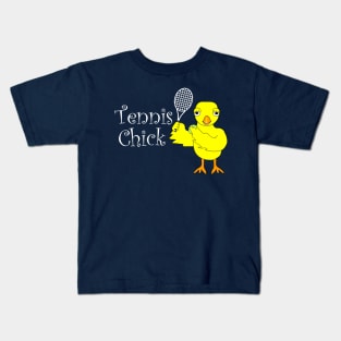 Tennis Chick Text Kids T-Shirt